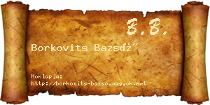 Borkovits Bazsó névjegykártya